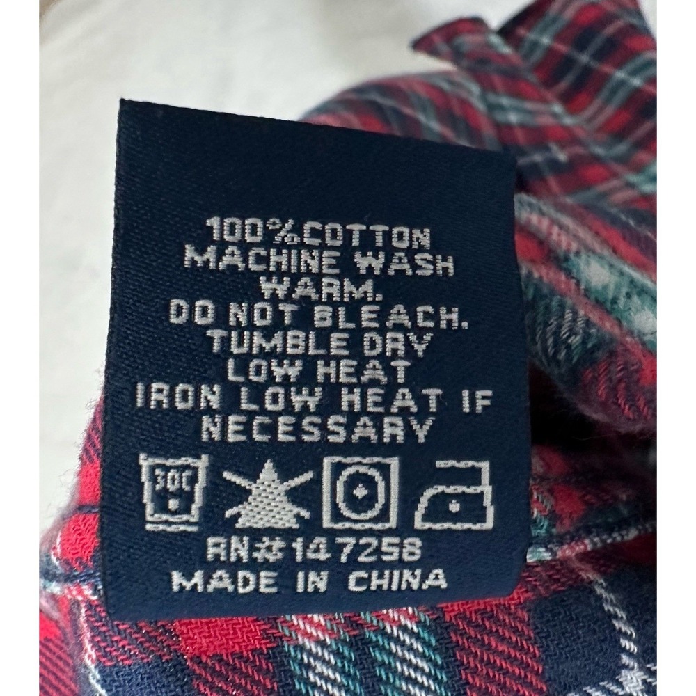 Simply Southern Men's Red Navy Plaid Flannel  Button Down‎ Shirt XL Cotton Layer - Picture 7 of 10